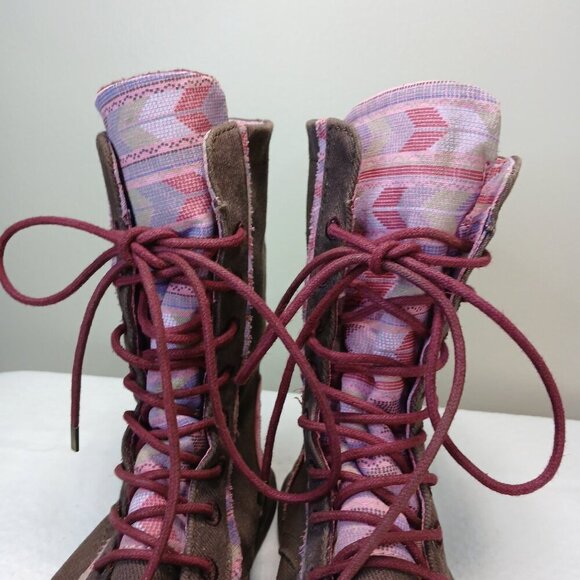 SANUK SIDEWALK SURFER STEVIE BOOTS, CANVAS BROWN WOMENS SIZE 6 - Picture 2 of 10